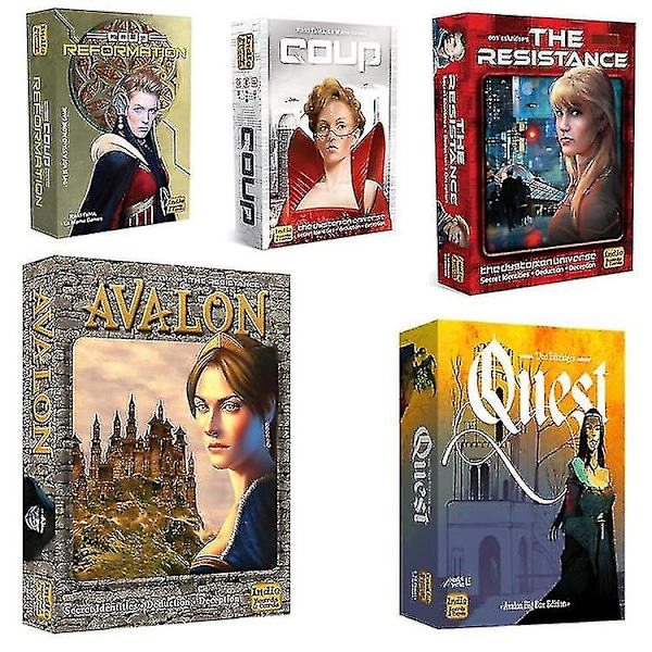 REMAKE Fuld Engelsk Modstandsbevægelse Party Brætspil Strategikort Coup The Resistance: Avalon coup