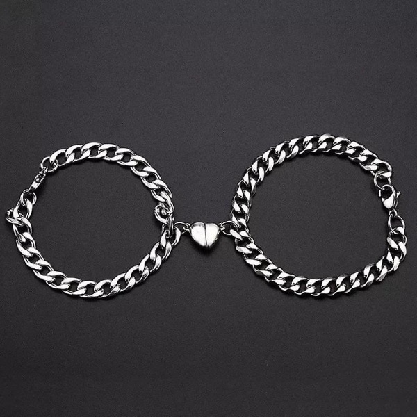 [2 st/set Hjärtformad Magnetisk Attraherande Armband för Par]