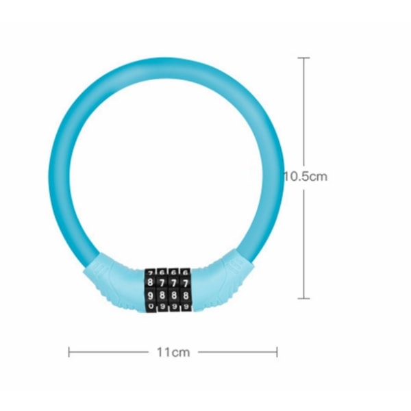 Cykelkabellås med kode Blå