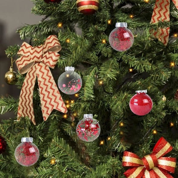 24 st juldekorationer 6 cm/2,36 tum färgad plast transparent
