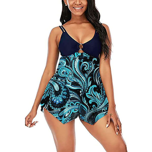 Damtankini i två delar med delade byxor Yd6 grön L