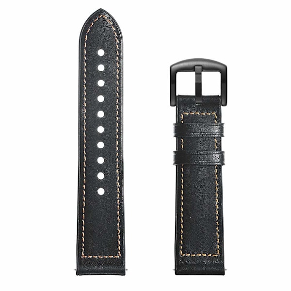Armband Samsung Gear S3 Classic, Frontier, Galaxy Watch 22 mm Läder Svart