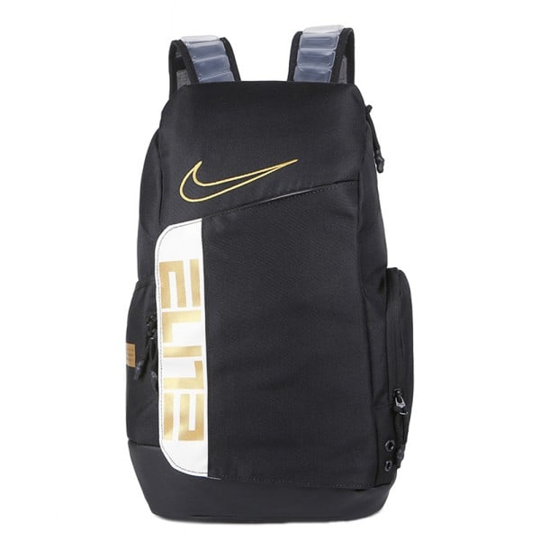 Nike Elite Pro Basketball Rygsæk Skoletaske Unisex Gym Sport Rejsetaske Sort Guld