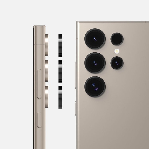 REMAKE Ringke Galaxy S24 Ultra Kameralinskydd Aluminium Härdat Glas Svart