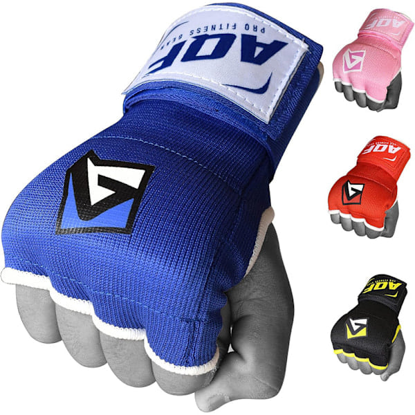 Boks Inderhandsker Hånd Wraps Knytnæve Polstret Bandage MMA Gel Band Mitts Kick Sort Blå Rød