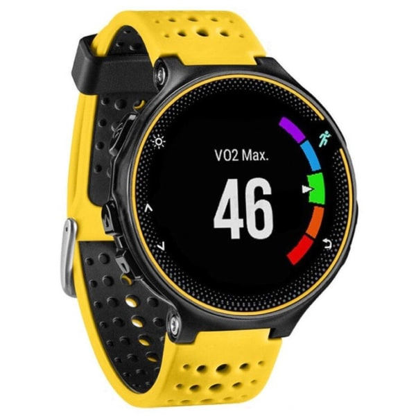Garmin Forerunner 220 / 230 / 235 / 620 / 630 Dobbelt Farvet Silikon Urrem - Gul / Sort Gul