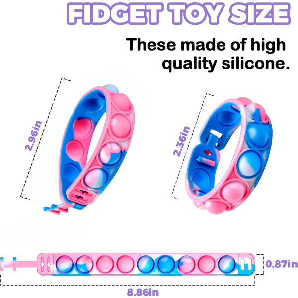 12 stk. Fingertip Armbånd - Fødselsdagsfestgaver, Julegaveposer, Festposefyld, Børnegaver