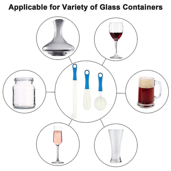 Gougu Mjukt Skummande Vinflaskborste Karaff Kåsa Glas Dammborste Flexibel Vinbar Set