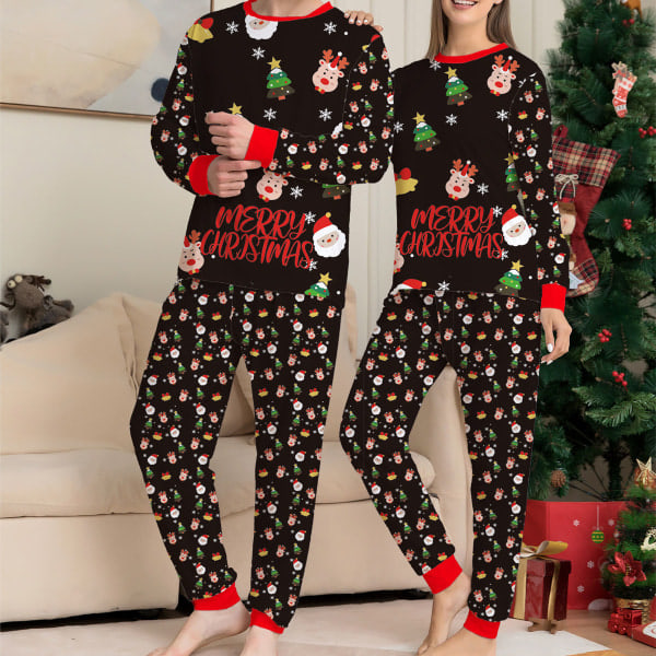 TIMIFIS Julpyjamas för Familjen Matchande Bomulls-Pyjamas för Kvinnor Män Kläder Nattkläder Långärmade PJs för Familjer Par - Baby Days