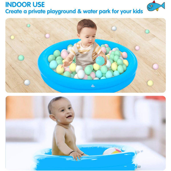 Baby Pool 2-pack Fylld Pool Uppblåsbar Barnpool Badleksaker för Sommarvattenfest 65x16cm 2 ringar