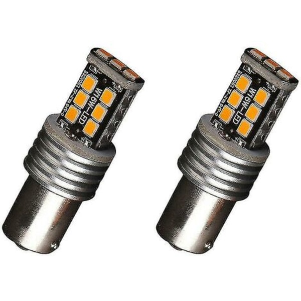 2x Amber/Gul 1156 Ba15s 2835 15w Bil LED Blinklys Pærer, HANBING