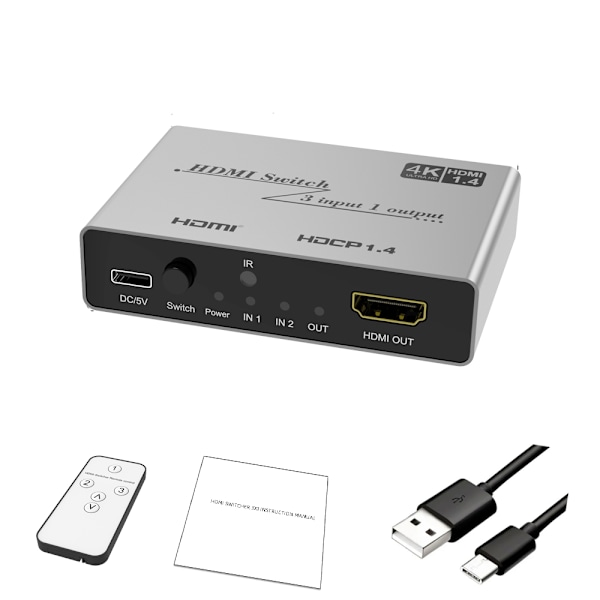 3 ind 1 ud HDMI Switch 4K 30Hz
