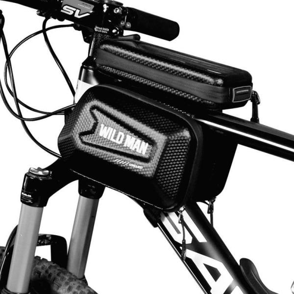 Vandafvisende Cykeltaske med Mobilrum WildMan HardPouch XL Sort