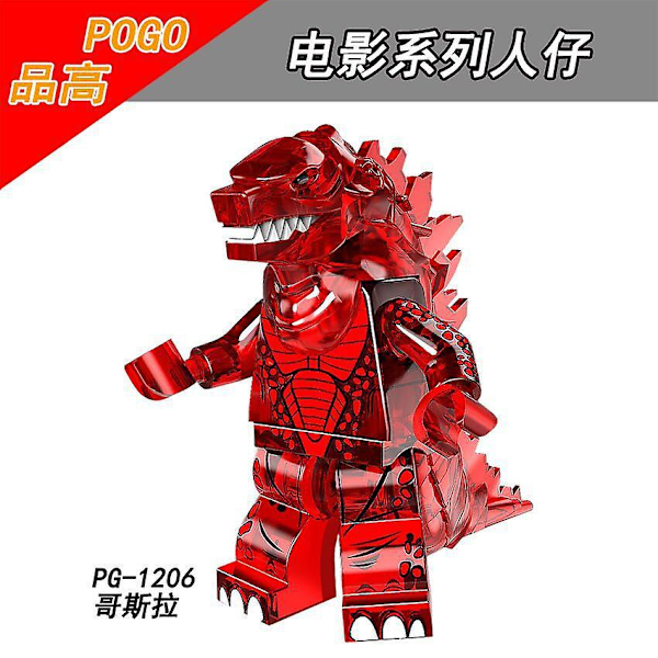 Godzilla Byggklossfigurer 8 Flerfärgade Barn Byggset