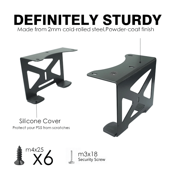 REMAKE Monzlteck Under Desk Holder för PS5, Stealth Mount kompatibel med Playstation 5 Disc & Digital Edition konsol svart