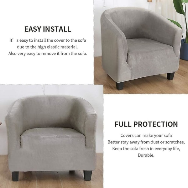 REMAKE Chesterfield Lastique Stretch lenestol i fløyel, vaskbar trekk, lenestoltrekk, Tullsta sot