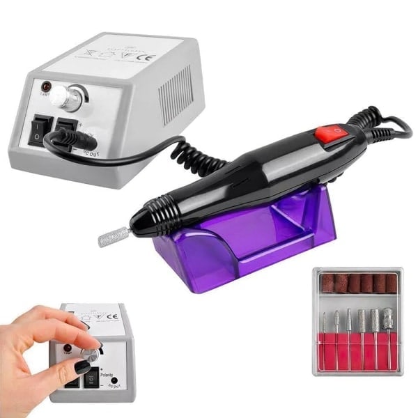 Elektrisk neglefil med 54 tilbehør - Pedicure / Manicure grå