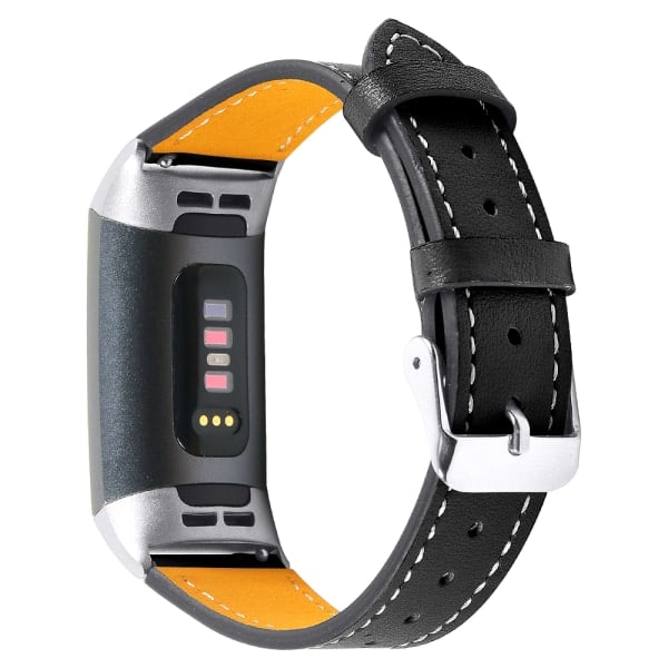 Fitbit Charge 3/4 -nahkaranneke Musta