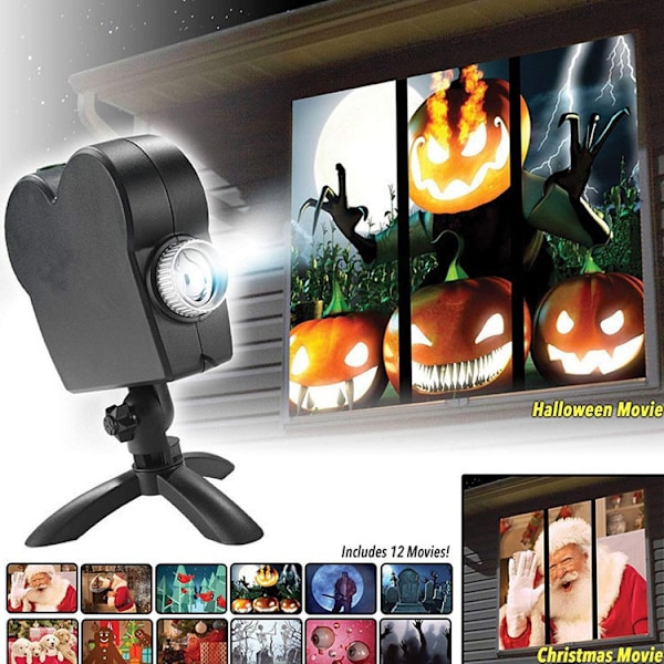 Halloweenin ja Jouluun Hologrammiprojektori Ikkunaprojektori Led h