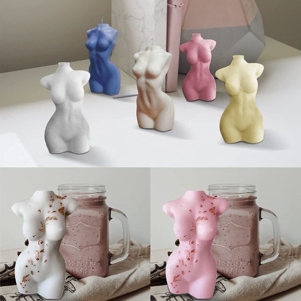 DIY Silikon Stearinlysform - Silikonform Kvinnekropp 11 cm