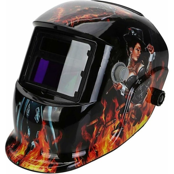 REMAKE Automatisk svejsehelm - svejsemaske med 2 linser og 2 Din9-13 justerbare solbeskyttelsesfilter sensorer