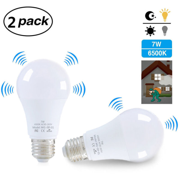 REMAKE E27 LED lamp, with motion sensor, 7W, white, 2-pack