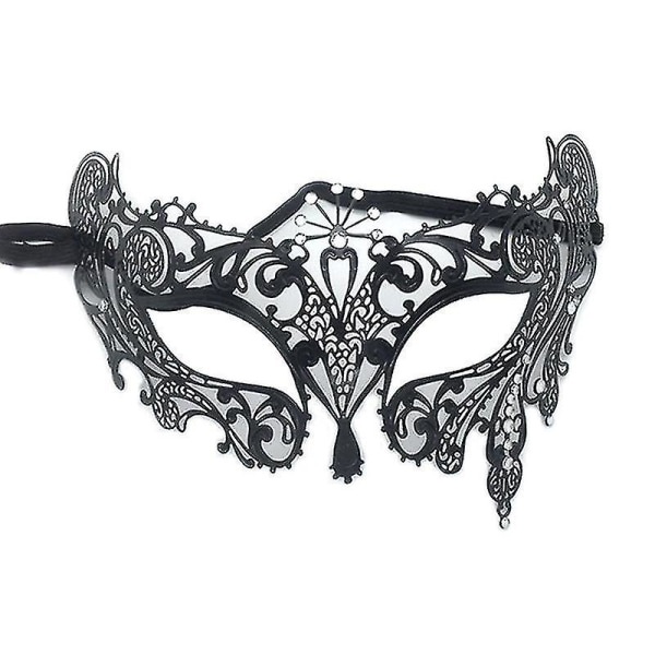 2 par masker for maskeradeball, svarte halvmaske som passer til dansefest
