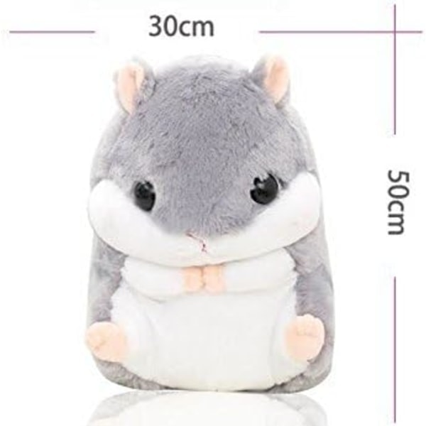 Plush hamster gosedjur med filt 19,7 tum grå