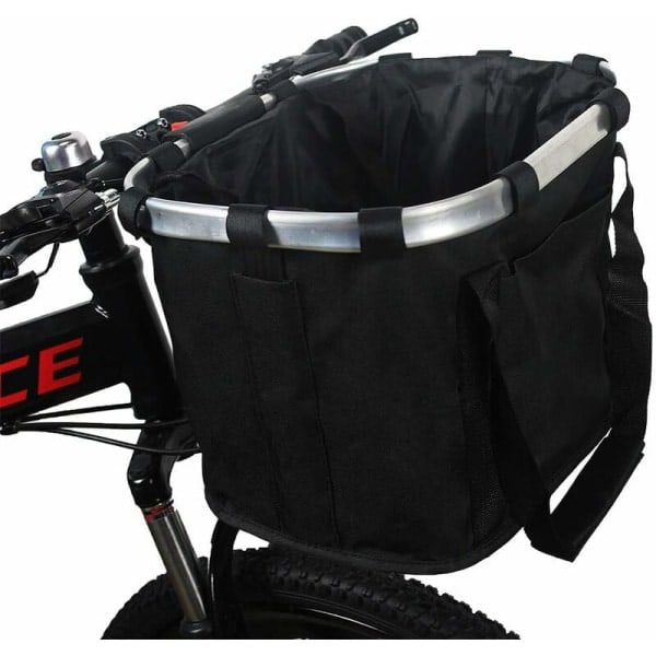 Detachable folding bicycle basket for dog transport, with quick release adjustable bicycle handlebar basket Easy to install