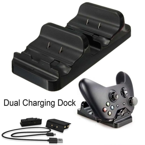REMAKE Ladestasjon for Xbox One for to kontrollere - med batterier