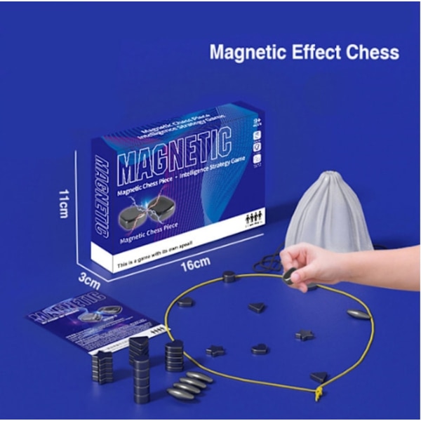 Magnetisk Sjakkspill - Magnetisk Brettspill - Morsomt Magnetisk Brettspill - Puslespill Strategispill - Julegave til Barn