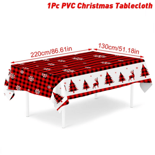 Disposable PVC Christmas Tablecloth for Home Christmas Decoration 2023 Jul Navidad Noel Gifts New Year Decorations 2024 XS0317-03