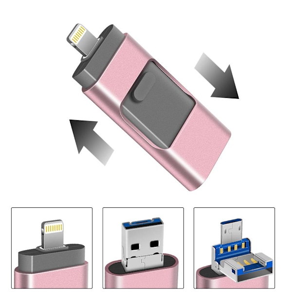 USB/Lightning Minne - Flash (Lagre alt fra telefonen din!)