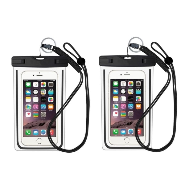 Vattentätt mobilfodral för smartphone universell svart 2-pack
