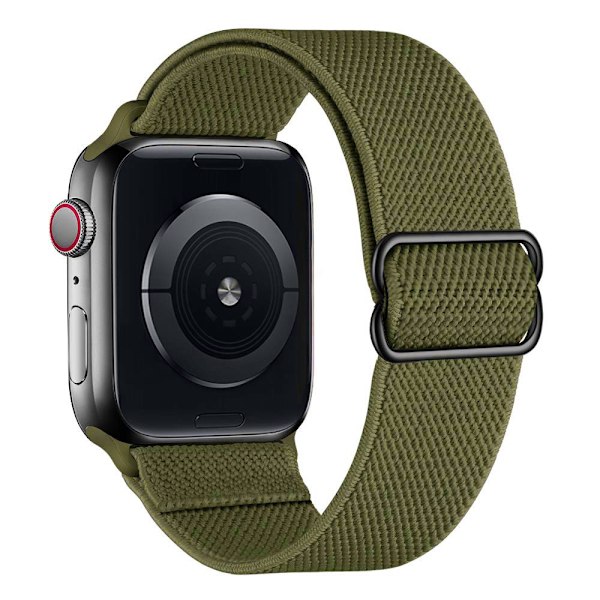 iwatch7new elastisk nylon justerbar elastisk vevd Apple-stropp olivengrønn