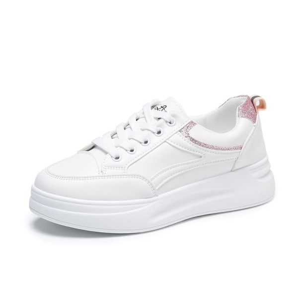 Damskor Låga Sneakers Dam Anti-halk Tjock Sula Skor Present Till Jul Födelsedag Nyår Rosa 38