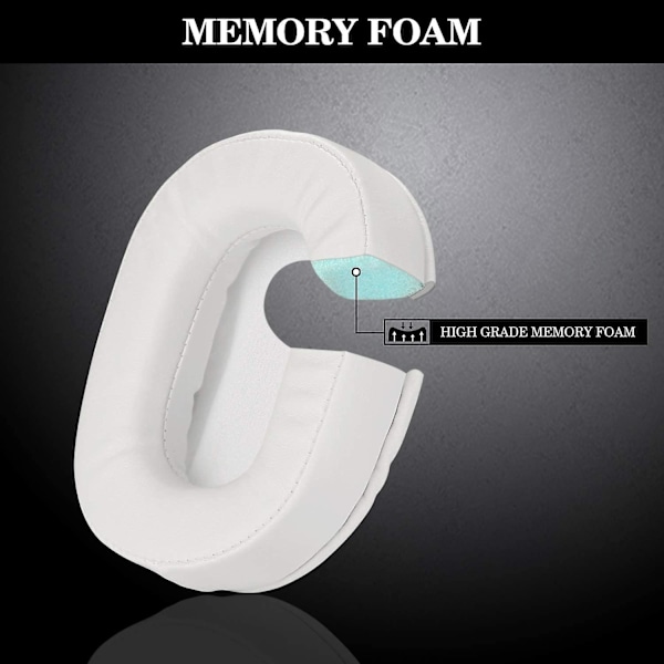 Ørepuder Memory Foam Ørepudebetræk Udskiftningsørepuder til ATH M50X Passer til Audio Technica M40X M30X M20 Hvid