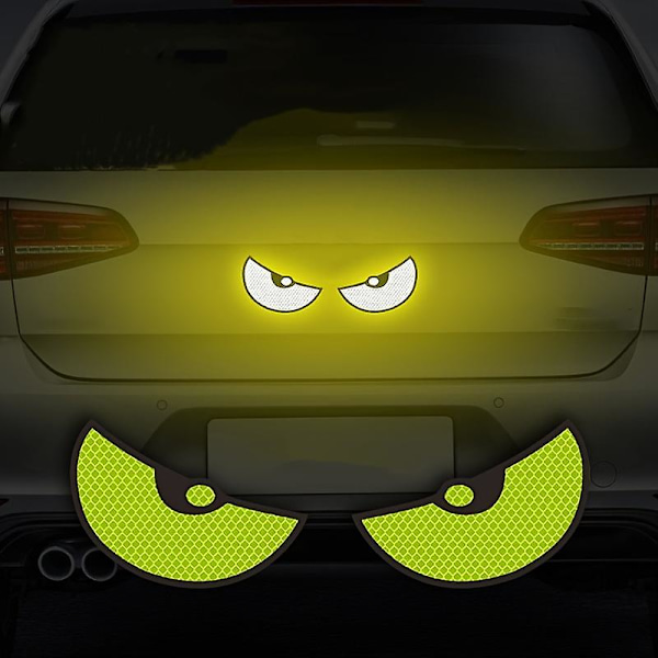 2-pack Reflekterande Bilstickers - Förbättra Bilens Synlighet och Säkerhet med Djävulens Ögon-Stickers! Red