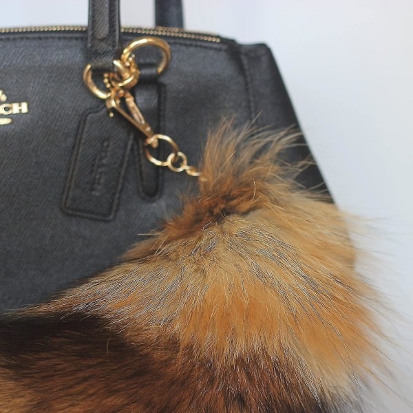 REMAKE Sunny Fox Tail Fur Nyckelring - Super Stor och Fluffig Cosplay Leksak Handväska Tillbehör (40cm) - Perfekt