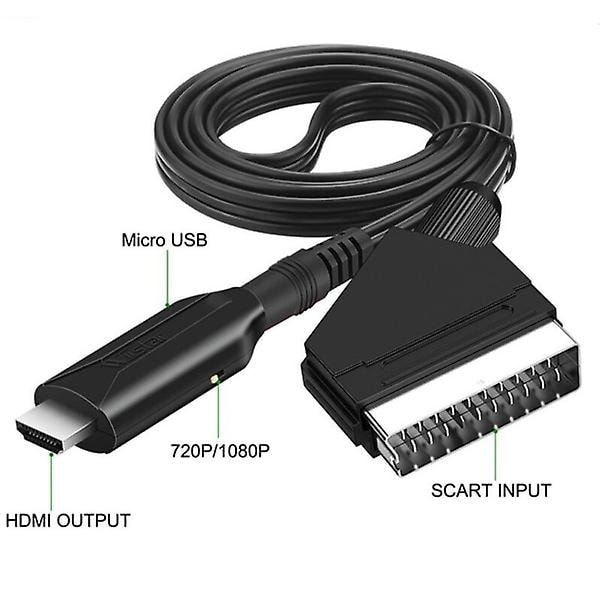 REMAKE Scart til HDMI-konverter, alt-i-ett Scart til HDMI-adapter, 1080P