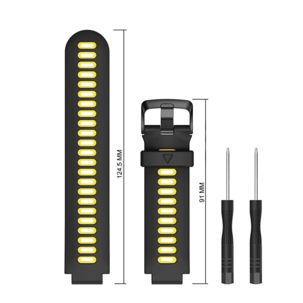 Garmin Forerunner 735XT / 220 / 230 / 235 / 620 / 630 Kylmä Silikoniranneke - Musta / Keltainen Musta