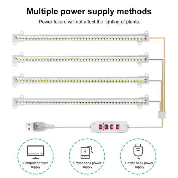 LED-kasvilamppu sisätiloihin, täyden spektrin kasvivalo ajastimella