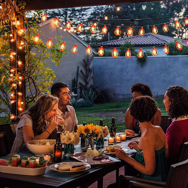 40 LED Røde Lanterne Lysstreng Mini til Indendørs Udendørs Terrasse Have Ferie Fest Juletræ Nytår Dekoration (Varmt Hvidt Lys) Rød 40 Lampe