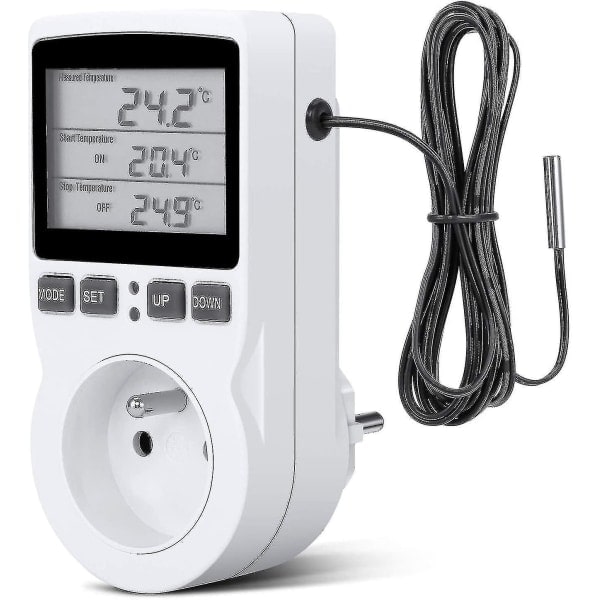 Digitaalinen / Lämmitys- ja jäähdytystermostaatin pistorasia LCD-lämpötilan ohjain, 230v Kasvihuoneille Lämpötilan ohjain/terrarium-termostaatti (pistorasia)