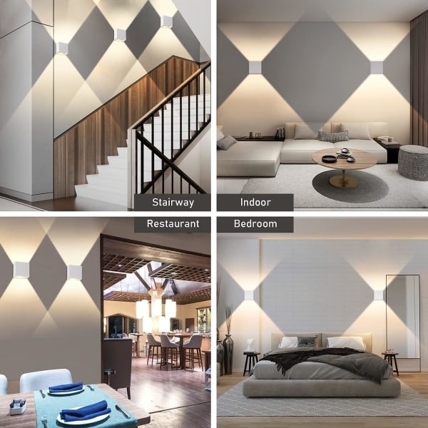 REMAKE Indendørs LED Vægslamper, Op og Ned Vægslampe 6W Moderne Aluminium Vægslampe, til Soveværelse, Stue, Gang, Cafe, Varmt Hvidt