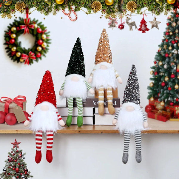 45cm Julemandsnisse med LED-lys Julepynt til hjemmet Jul Navidad Nytår 2023 Børnegave E