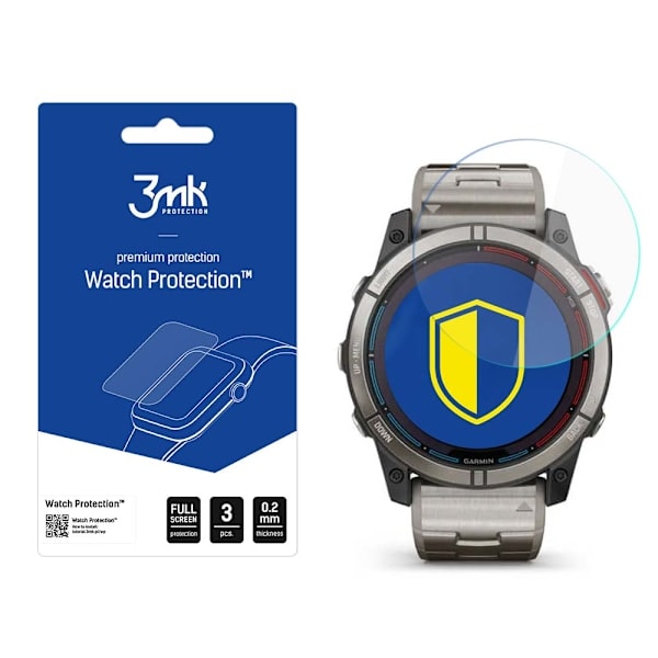 Garmin Quatix 7X - 3mk Urbeskyttelse v. FlexibleGlass Lite