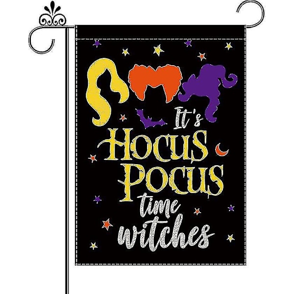 Halloween Decorative Garden Banner Vertical Double Sided I Decorative Burlap Yard Banner(1 Pcs, Black)