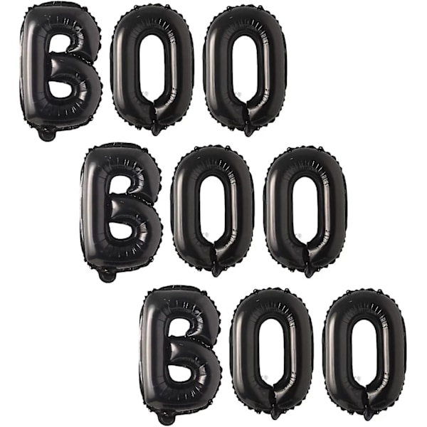 Halloween Boo Banner Balloons - 16" Black Boo Letter Foil Balloon Halloween Theme Party Decoration Supplier Decor