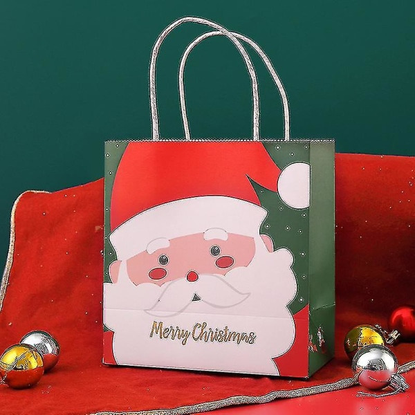 2 st julgåvor Santa Presentpapperspåsar Barnfödelsedag Godis Snacks Leksaker Bärpåsar, Vitt Skägg Äldre